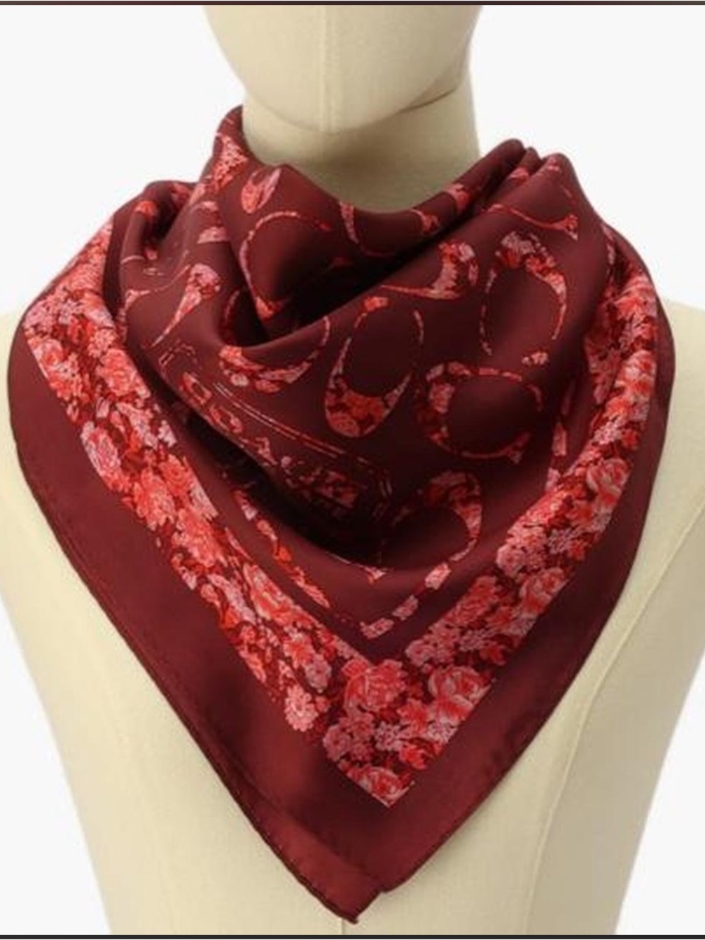 NWT Coach Signature rose meadow print 100% silk scarf.